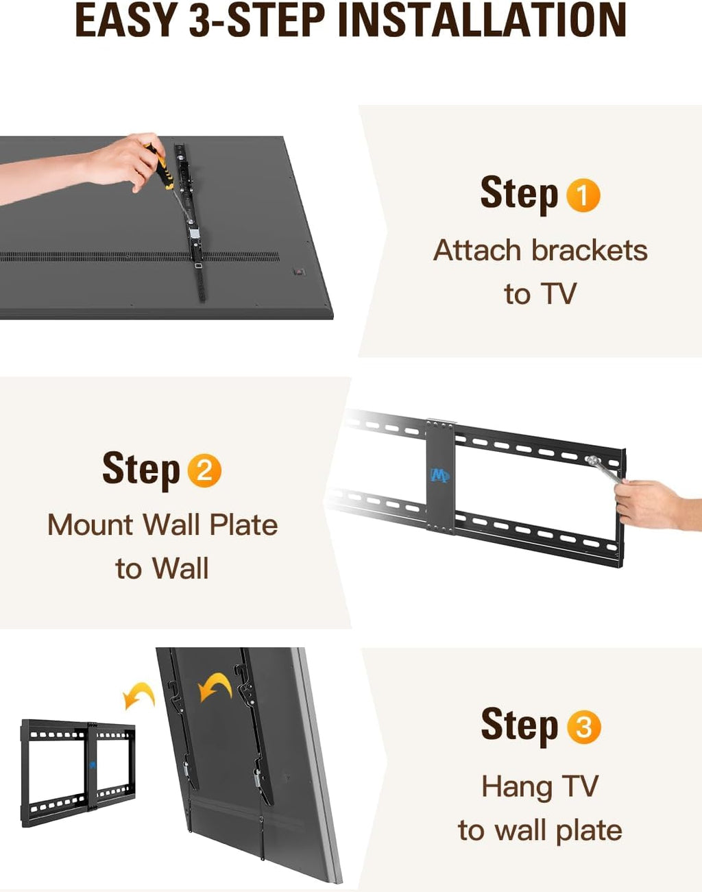 Mounting Dream Tilting TV Wall Mount for Most 37-90 Inch TVs up to 132lbs
