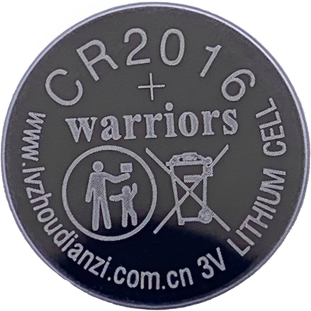 Warriors 5X CR2016 Batteries, 3V Lithium Coin Batteries
