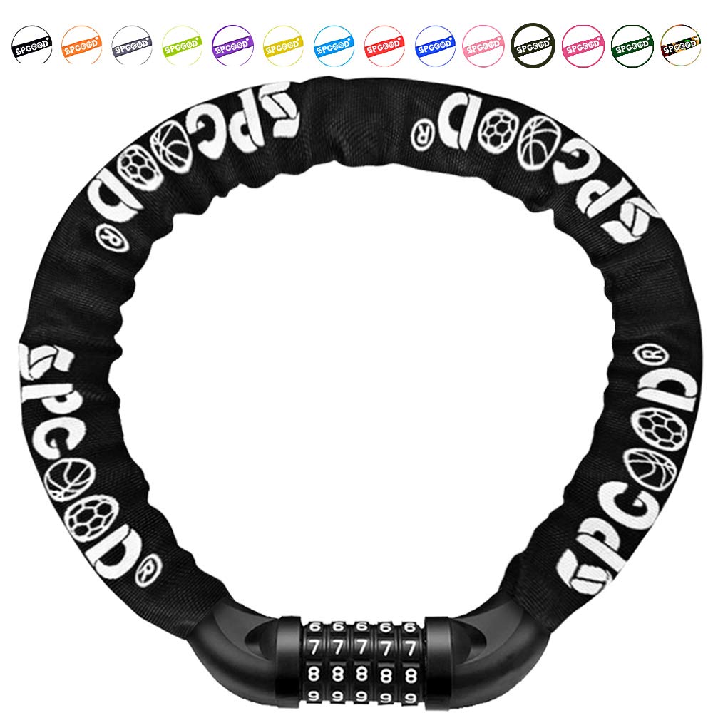 SPGOOD Bike Lock with Combination, Bicycle Lock with Chain(Camouflage)