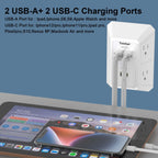 Multi Plug Wall Outlet Surge Protector with 6-Outlet & 4 USB Ports(2USB-C)