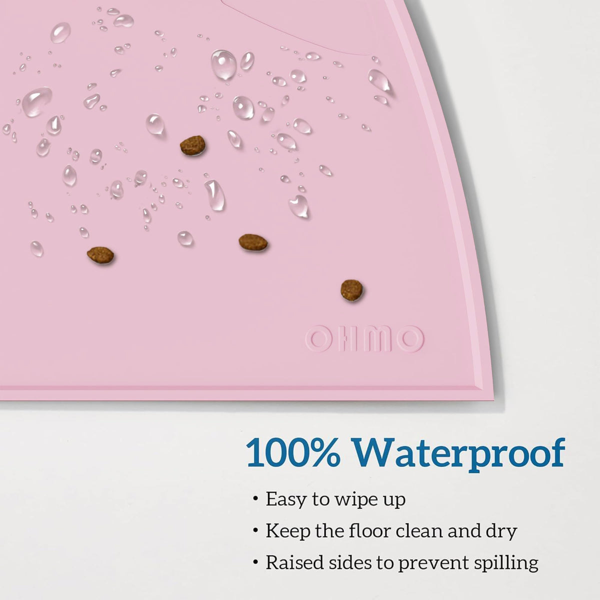 OHMO Silicone Cat Food Mat for Food&Water Bowls, 46x25cm, Honey