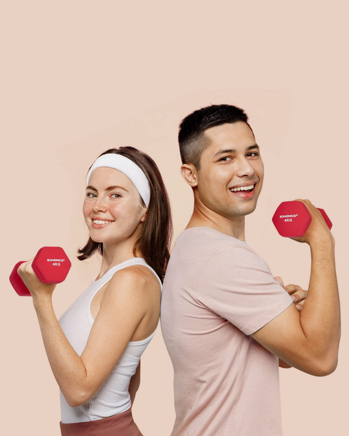 SONGMICS Hex Neoprene Dumbbells, 1/2/3/4/5KG Pair Weights for Fitness Training