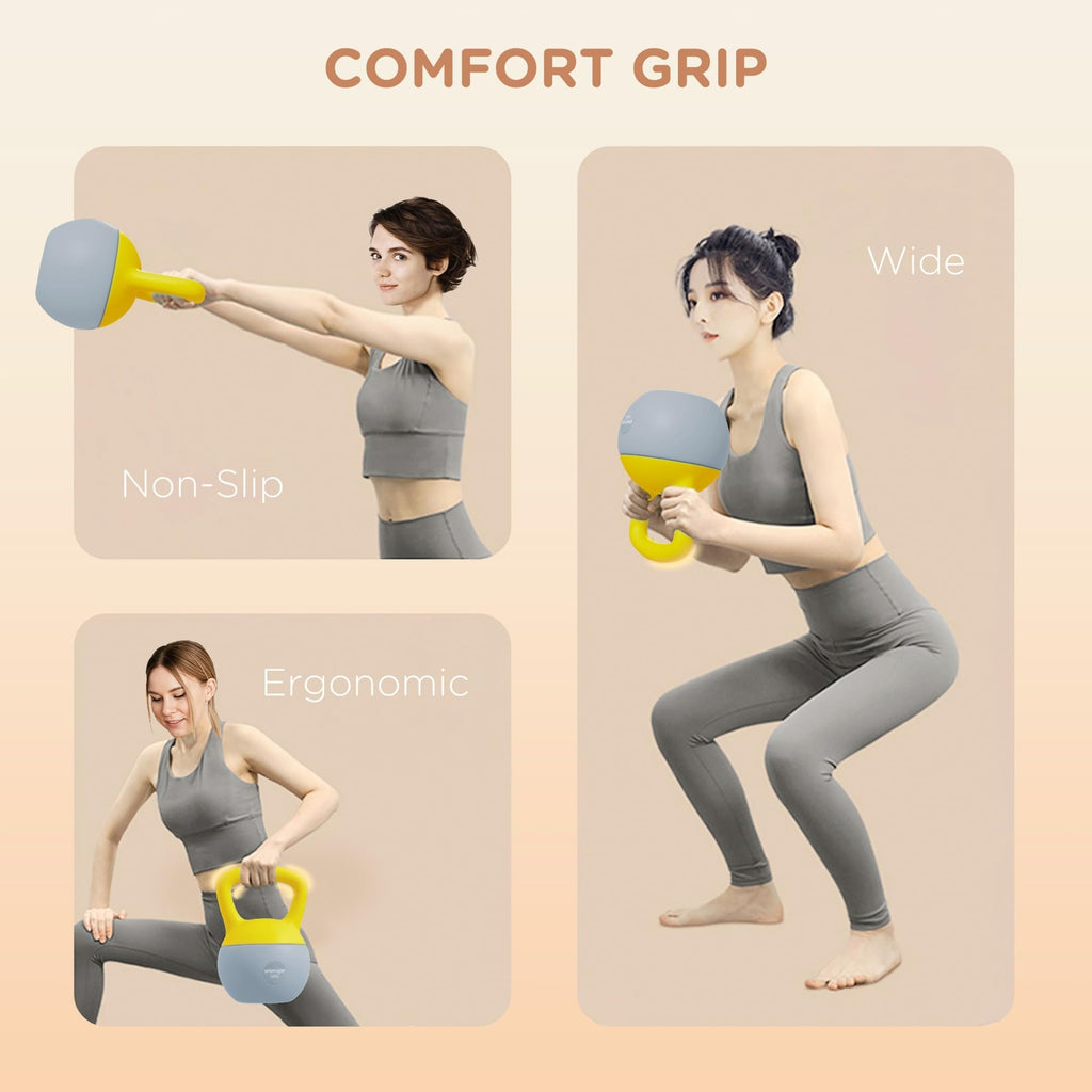 SPORTNOW 4/6/8/10/12kg Soft Kettlebell with Non Slip Handle Grey