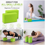 EXERZ Yoga Blocks 2pcs Gym Bricks -Comfortable Fitness Yoga Bricks, Anti-Slip, Lightweight and Travel Friendly Pilates Practice