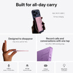 Pocket AI Voice Recorder, Auto Transcription, AI Note Taker, Space Grey