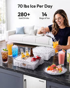 EUHOMY 15" Under Counter Ice Maker, 90lbs/24H, 24lb Bin, Gravity Drainage