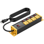 CCCEI 12 Gauge Heavy Duty Surge Protector, Black, 6FT, 1