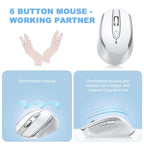 cimetech Wireless Mouse for Laptop, Portable Slim Silent Design for Left & Right Hand Users, Storable Nano Receiver, 800-1600 DPI, 2.4G Compact Computer Mice for MacBook, PC, Windows, Chromebook