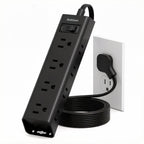 Flat Plug Power Strip, Ultra Thin Flat Extension Cord - 12 Outlets 3 Sides