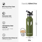 Sparrow Insulated Water Bottle W/Straw -Metal Water Bottles-500ml&750ml&1L