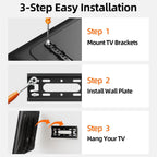 IWORBOARD 24 32 40 42 inch Fixed TV Monitor Wall Mount for 14-42 inch LED LCD Screen,Low Profile Small RV TV Mount, Easy Slim Flat Wall Bracket, Max VESA 200x200mm, 66lbs, Single Stud