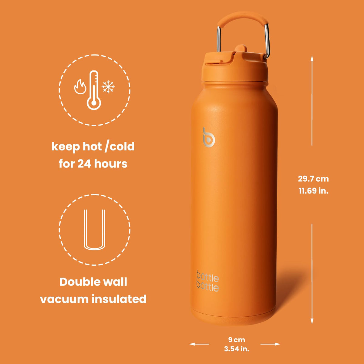 BOTTLE BOTTLE Stainless Steel Bottle with Straw and Pill Box