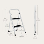 SONGMICS 3-Step Ladder, Folding Step Ladder, Safety, Holds up to 150KG