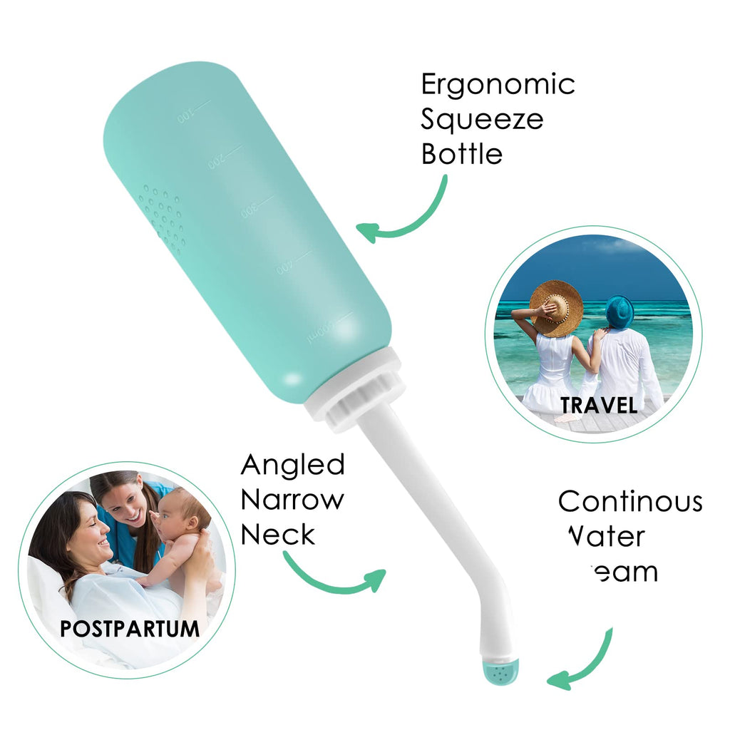 Portable Bidet 2 Pack, RUFCRIL 500ml Peri Bottle Postpartum, Boilable TPE