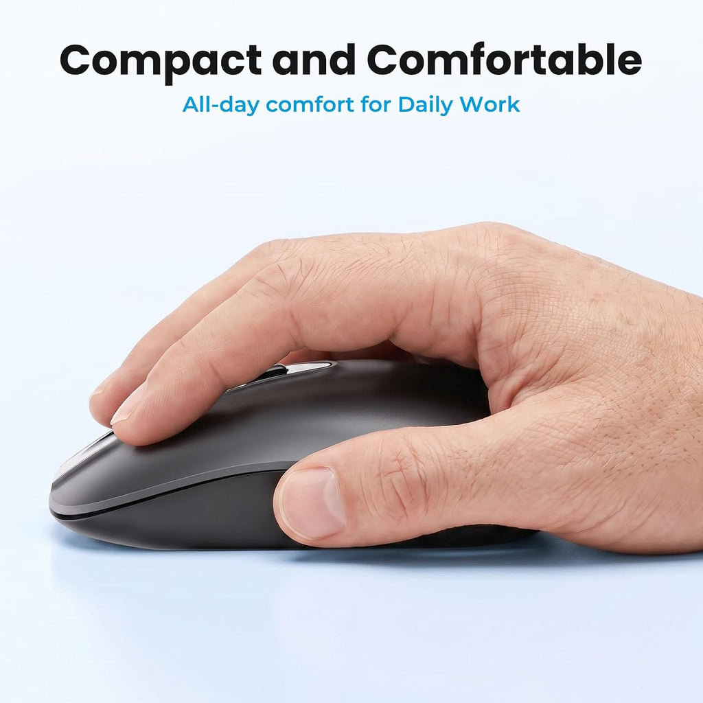 cimetech Wireless Mouse for Laptop, Portable Slim Silent Design for Left & Right Hand Users, Storable Nano Receiver, 800-1600 DPI, 2.4G Compact Computer Mice for MacBook, PC, Windows, Chromebook