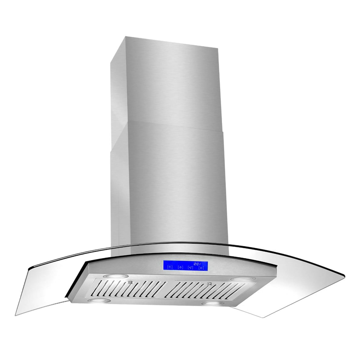 30 in. Lumin Coll 380 CFM Ducted Island Range Hood, LED, Stainless Steel