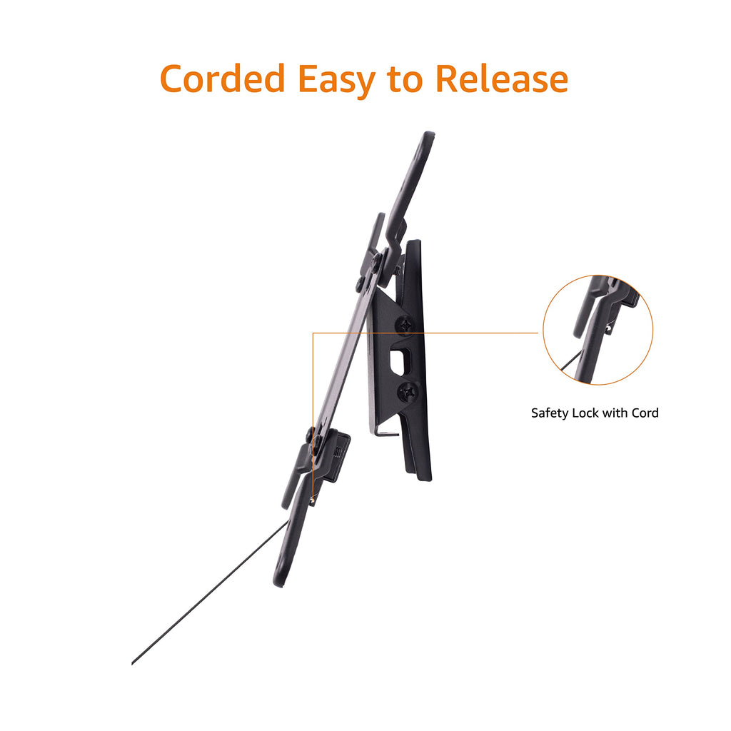 Amazon Basics Full Motion Articulating TV Wall Mount with Tilt Swivel, Extends 16 inches, VESA 200x200, for 12" to 40" TVs, 40 lbs, Black