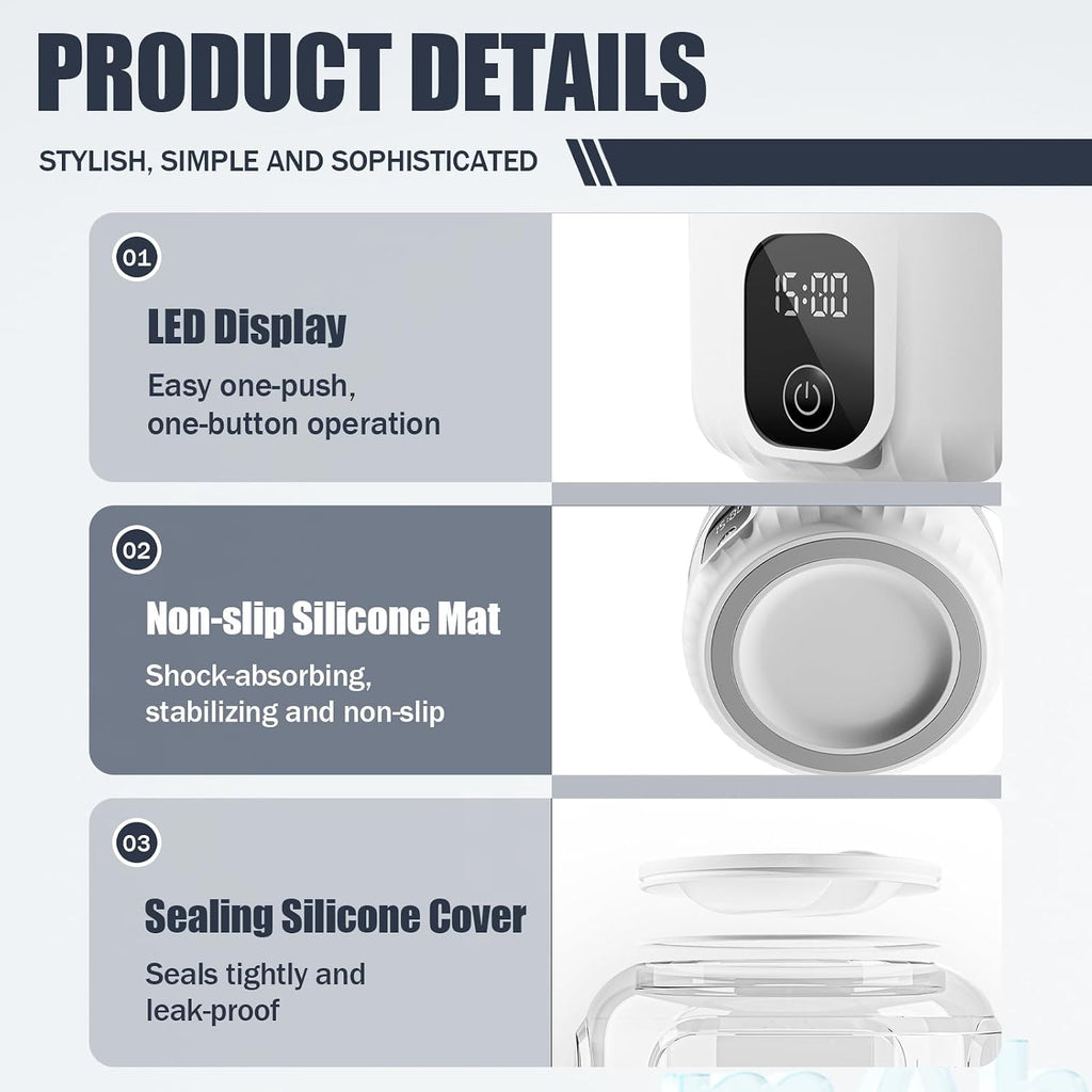 Underwear Washing Machine, Upgrade 1.5L Mini Portable Washing Machine Rechargeable Underwear Washer Deep Cleans Small Clothes for Apartment, Dorm, RV, Travel & Hotel Use(White)