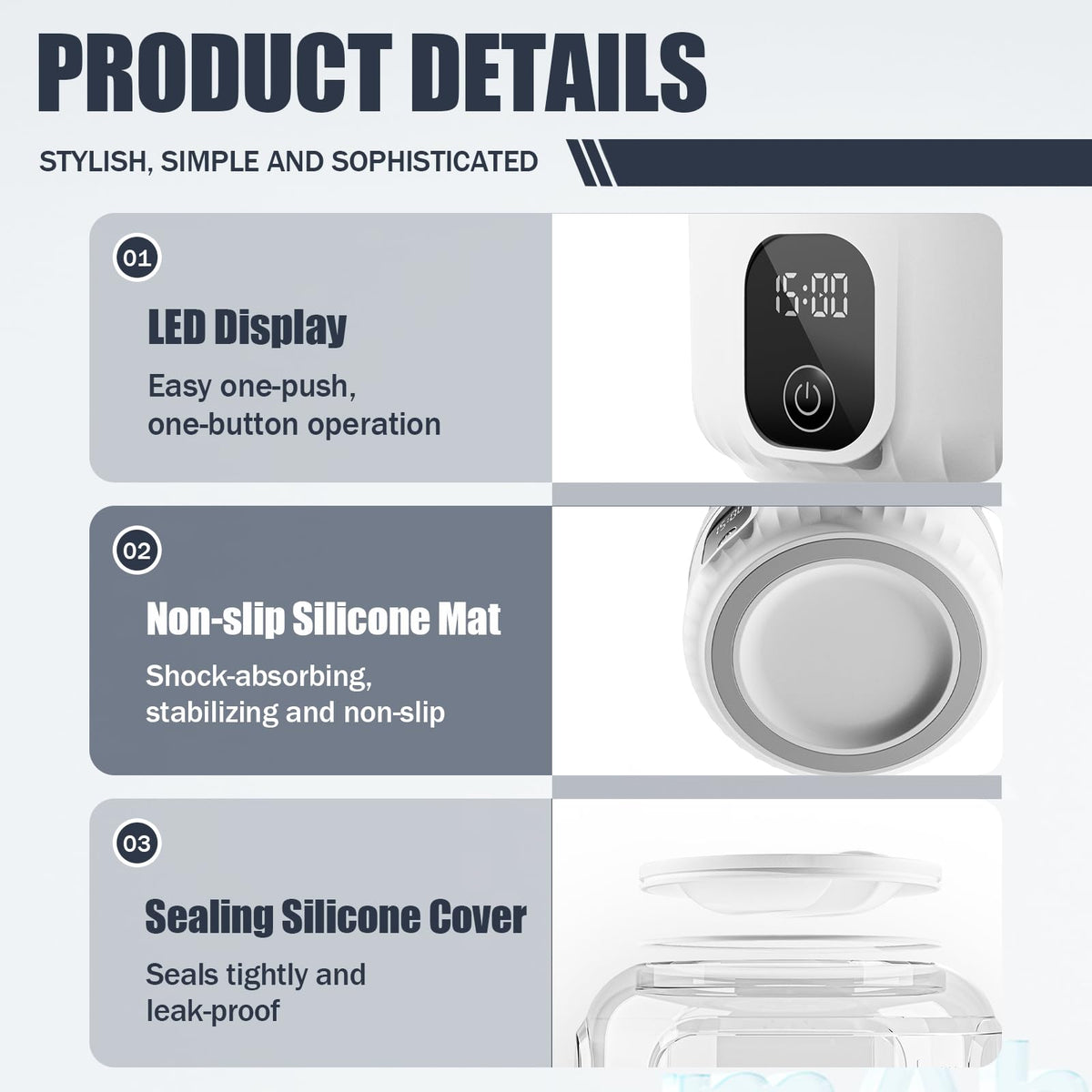 Underwear Washing Machine, Upgrade 1.5L Mini Portable Washing Machine Rechargeable Underwear Washer Deep Cleans Small Clothes for Apartment, Dorm, RV, Travel & Hotel Use(White)