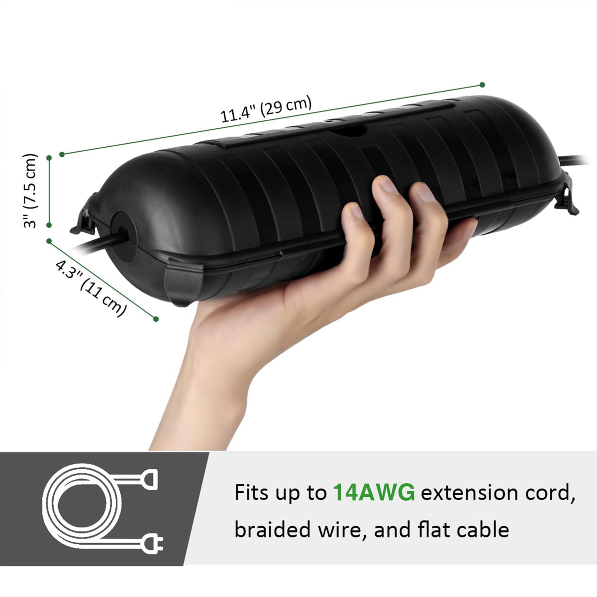 [3 Pack] Flemoon Outdoor Extension Cord Safety Cover with Waterproof Seal