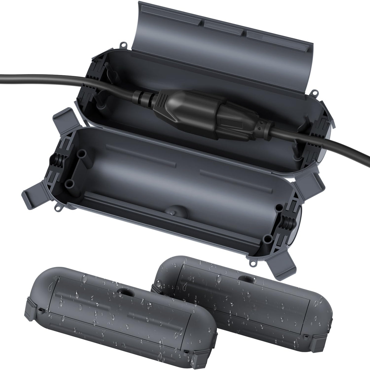 [3 Pack] Flemoon Outdoor Extension Cord Safety Cover with Waterproof Seal