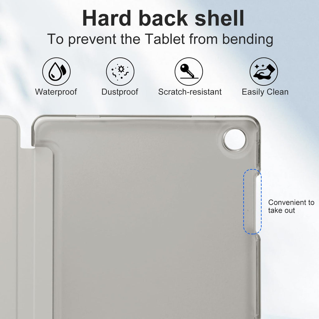 CoBak Case for Samsung Galaxy Tab A11+ Plus 11 Inch 2025/A9+ Plus 2023 - PU Leather Smart Cover with Auto Sleep/Wake for Tab A11+, Translucent Hard Shell, Multi-Viewing Angles, Orange