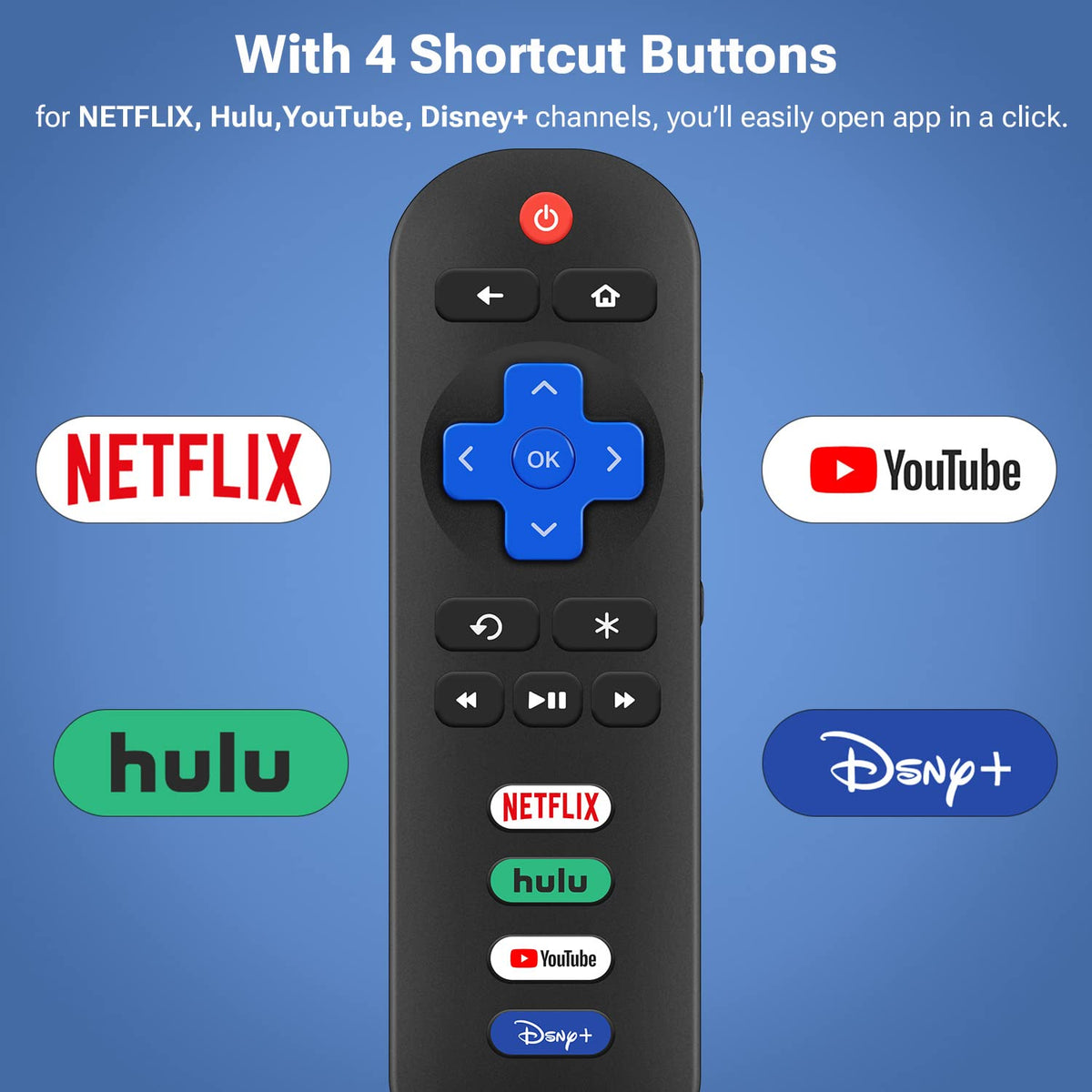 Universal Remote for All Samsung TV Remote, Replacement Compatible with All Samsung LED, LCD, QLED, HDTV, 3D Series Smart TVs (BN59-01259B)