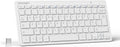TECKNET 2.4G Wireless Compact Mini Keyboard, UK Layout, White