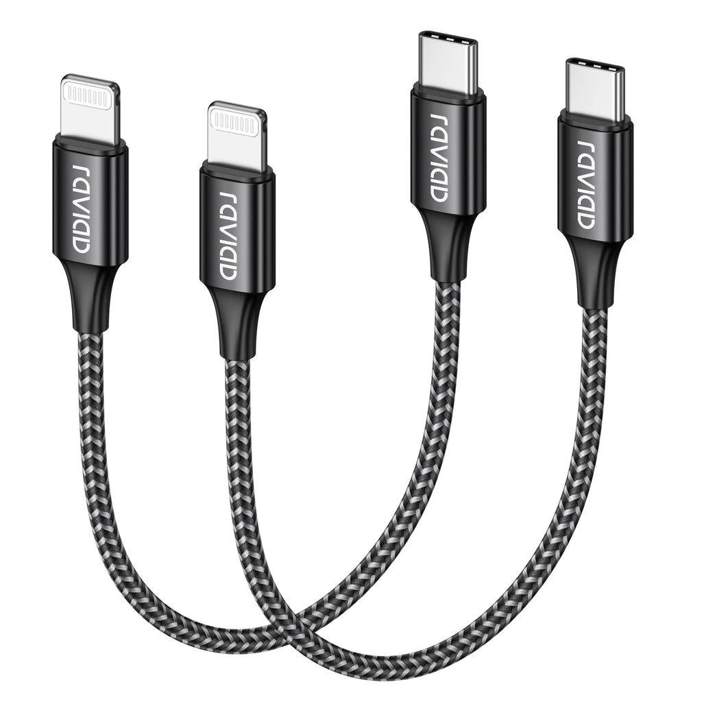 RAVIAD USB C to Lightning Cable Short 0.15M [MFi Certified] iPhone Charger