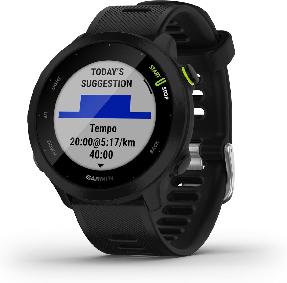 Garmin Forerunner 55 Easy to Use Lightweight GPS Running Smartwatch, Running and Training Guidance, Safety and Tracking Features included
