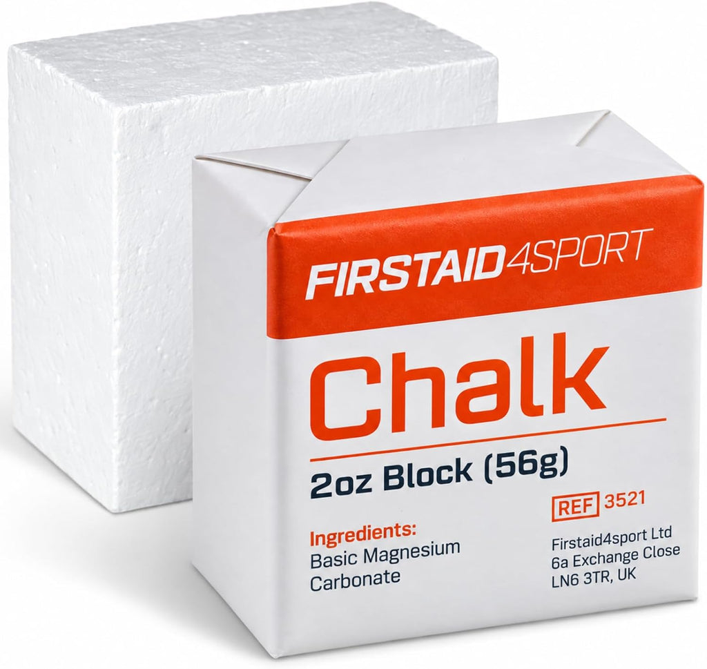 Firstaid4sport Professional 2oz White Chalk Block for Enhanced Grip - Moisture-Absorbing Magnesium Carbonate for Climbing, Weightlifting & Gymnastics - Reduces Hand Friction & Improves Performance