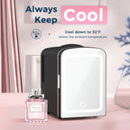 Antarctic Star Compact Refrigerator, Portable Mini Fridge, Skin Care 4L Capacity/6 Cans, for Bedroom, Car, Office & Dorm, Small Cooler for Cosmetics, Beverage and Food, White