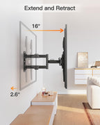 ELIVED Full Motion TV Wall Mount for 26-60" TVs, Max VESA 400x400, 77 lbs.