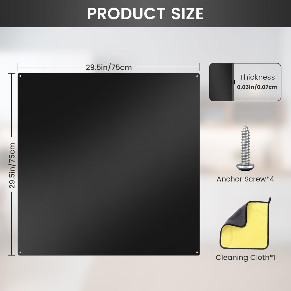 12"x29.5" Stainless Steel Backsplash - Ultra Flat & Easy to Clean, Protect Wall from Splash & Stain - Kitchen Stove Backsplash Panel for Oven & Range Hood with Pre-Drilled Holes