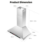 Range Hood 30 Inch, 900 CFM Wall Mount Range Hood with Voice, Gesture & Touch Control, Stainless Steel Kitchen Vent Hood with 4-Speed Fan, Adjustable LED Lights, Ducted/Ductless Convertible