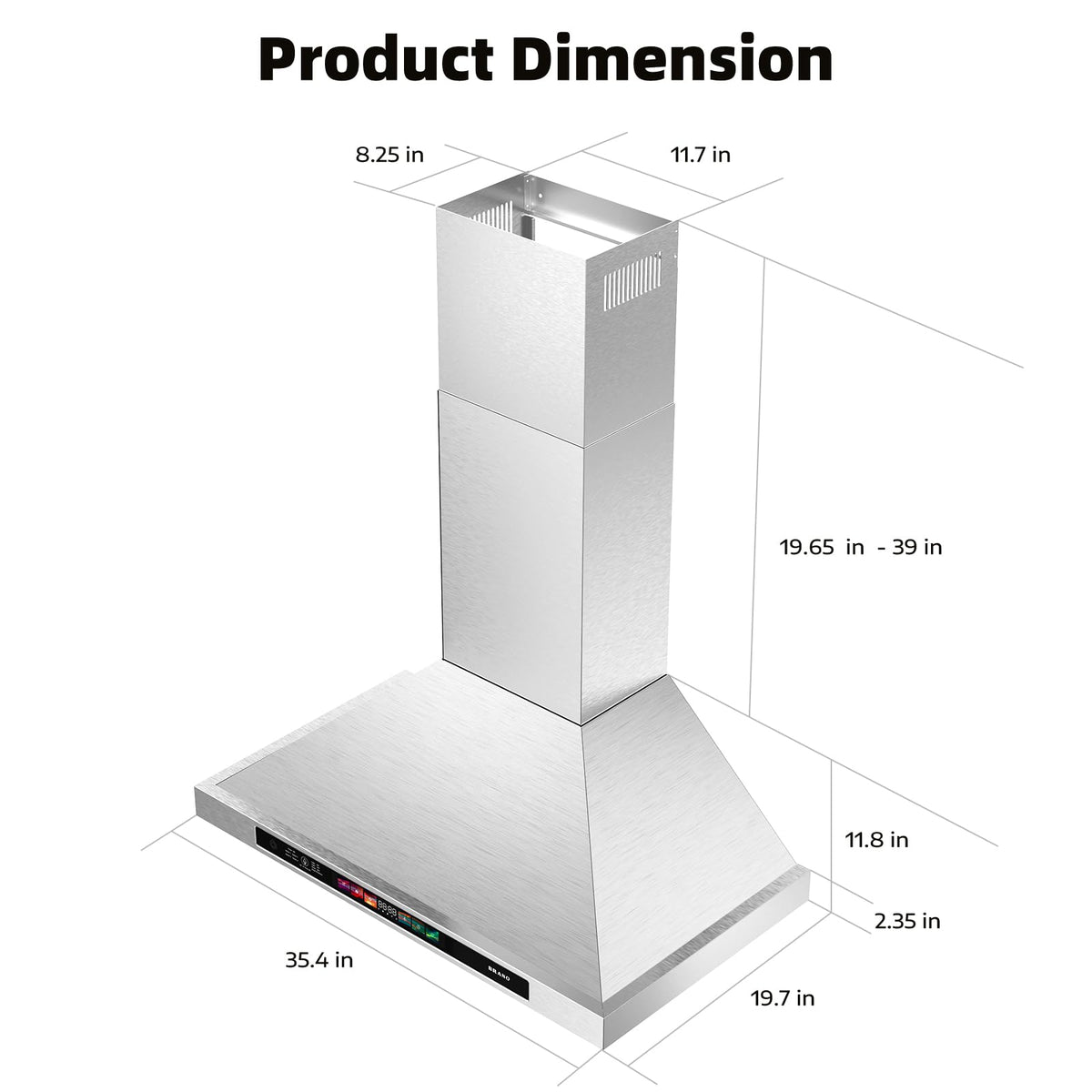 Range Hood 30 Inch, 900 CFM Wall Mount Range Hood with Voice, Gesture & Touch Control, Stainless Steel Kitchen Vent Hood with 4-Speed Fan, Adjustable LED Lights, Ducted/Ductless Convertible