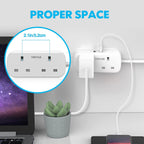 VINTAR Double Plug Adapter UK with 2 USB, 2 Way Plug Extension Sockets