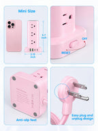 6FT Power Strip Tower with Wireless Charger,Surge Protector with 12 Outlets