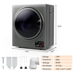 COSTWAY 1.5 Cu.ft. Portable Clothes Dryer,850W Compact Laundry Dryer,Silver