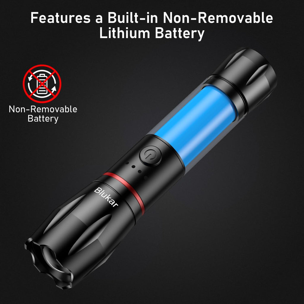 Blukar LED Torch Rechargeable, 2000L Super Bright Flashlight with 5 Modes
