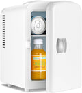 Antarctic Star Compact Refrigerator, Portable Mini Fridge, Skin Care 4L Capacity/6 Cans, for Bedroom, Car, Office & Dorm, Small Cooler for Cosmetics, Beverage and Food, White
