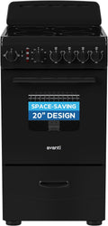 Avanti 20-Inch Freestanding Electric Range with Ceramic Glass Cooktop, in Black (CERU200P1B)