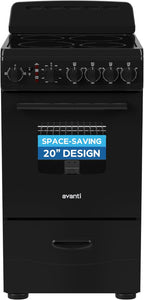 Avanti 20-Inch Freestanding Electric Range with Ceramic Glass Cooktop, in Black (CERU200P1B)