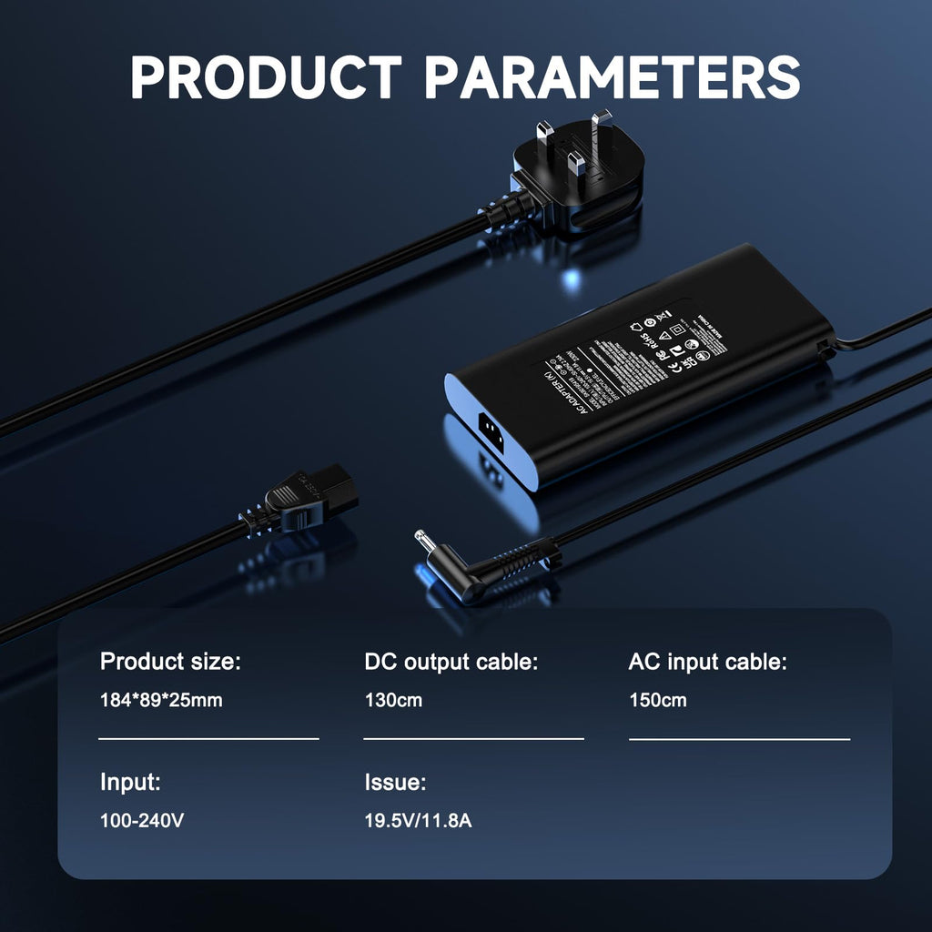 65W Laptop Charger Compatible With HP Pavilion EliteBook ProBook Series