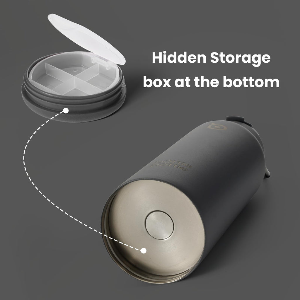 BOTTLE BOTTLE Stainless Steel Bottle with Straw and Pill Box