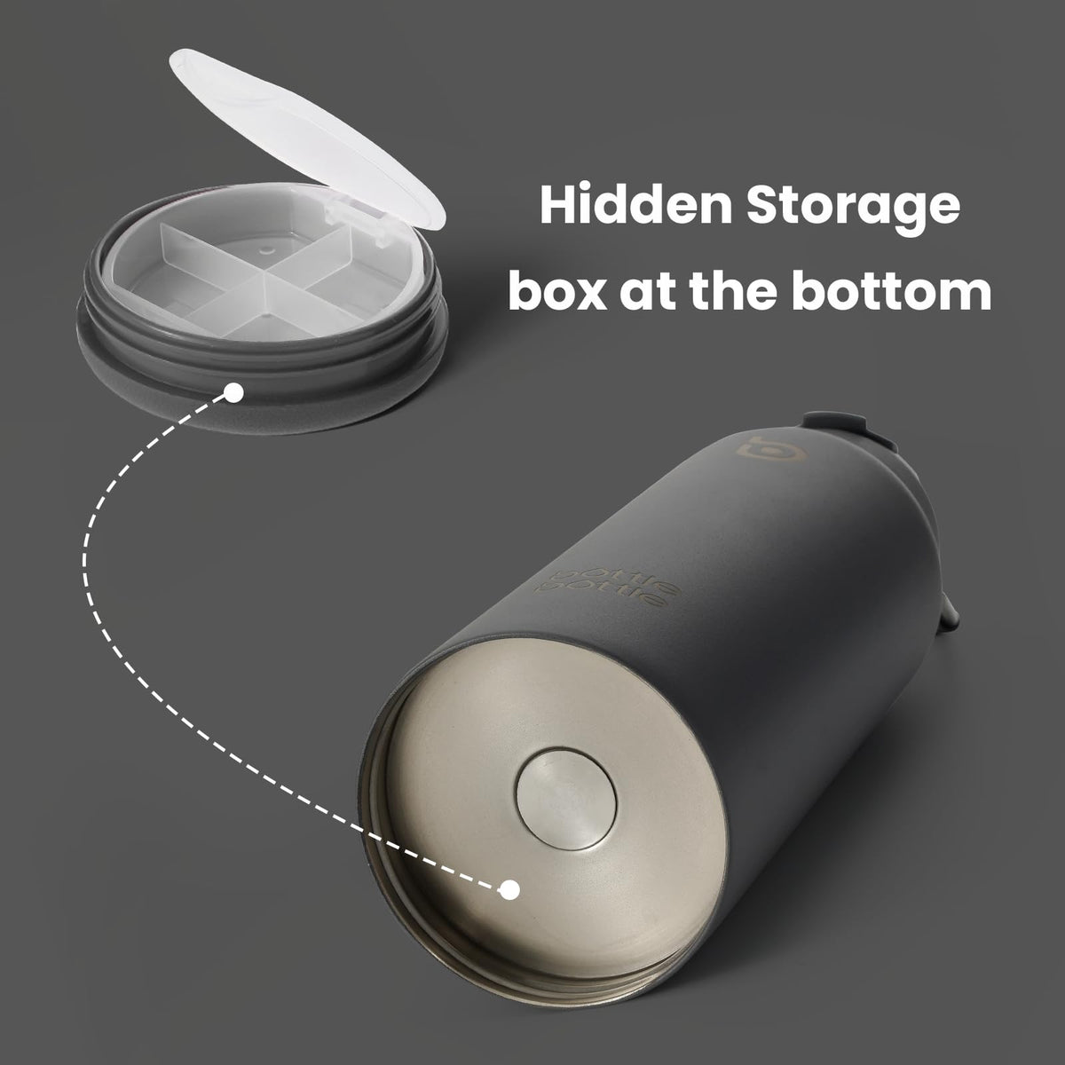BOTTLE BOTTLE Stainless Steel Bottle with Straw and Pill Box