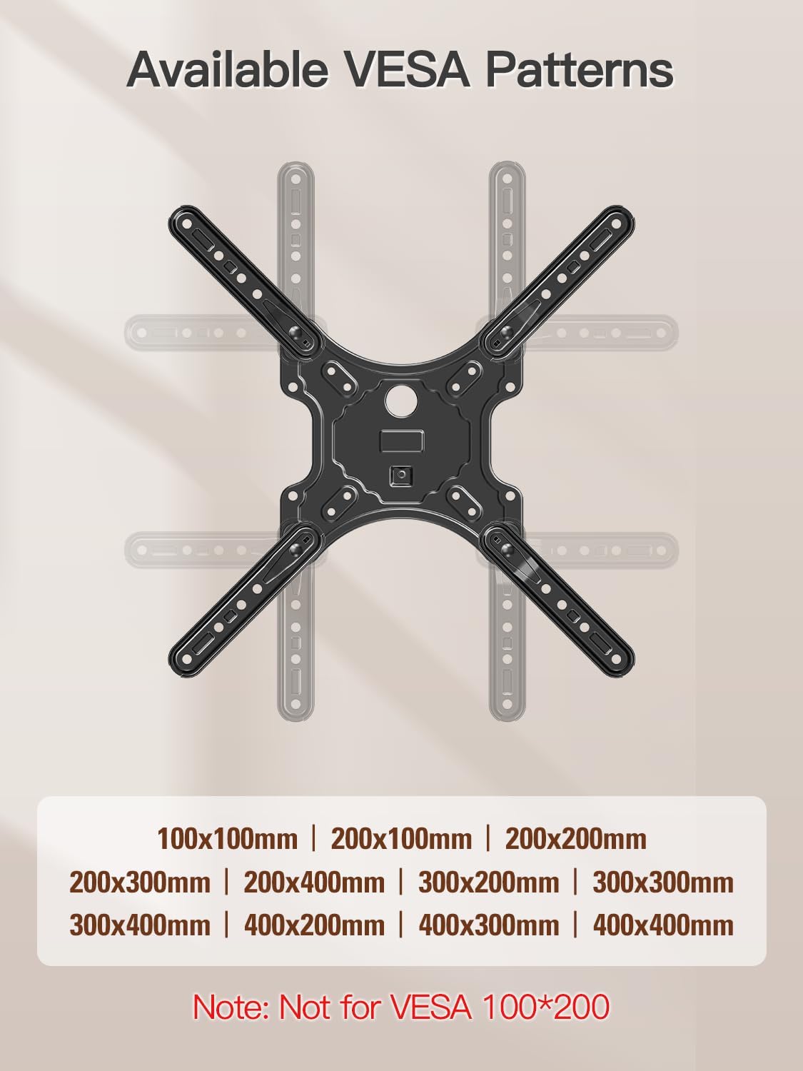 ELIVED Full Motion TV Wall Mount for 26-60" TVs, Max VESA 400x400, 77 lbs.