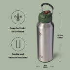 BOTTLE BOTTLE Stainless Steel Bottle with Straw and Pill Box