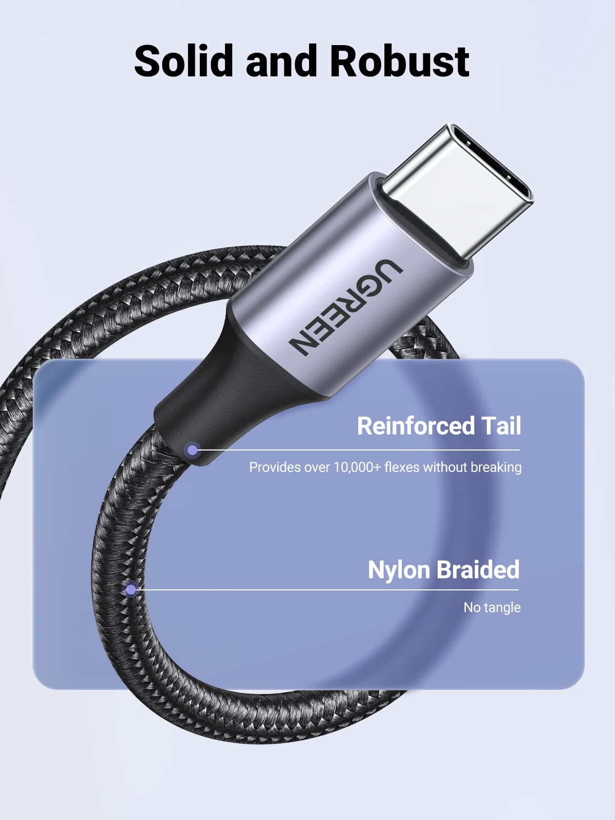 UGREEN USB A to USB C Cable 3A USB to USB C Charger Cable Fast Charge 0.5M
