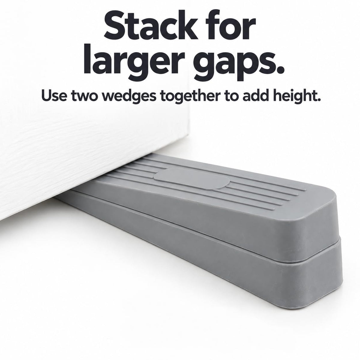 Merriway BH04892 Heavy Duty Non Slip Rubber Door Wedge, Grey, Pack of 2